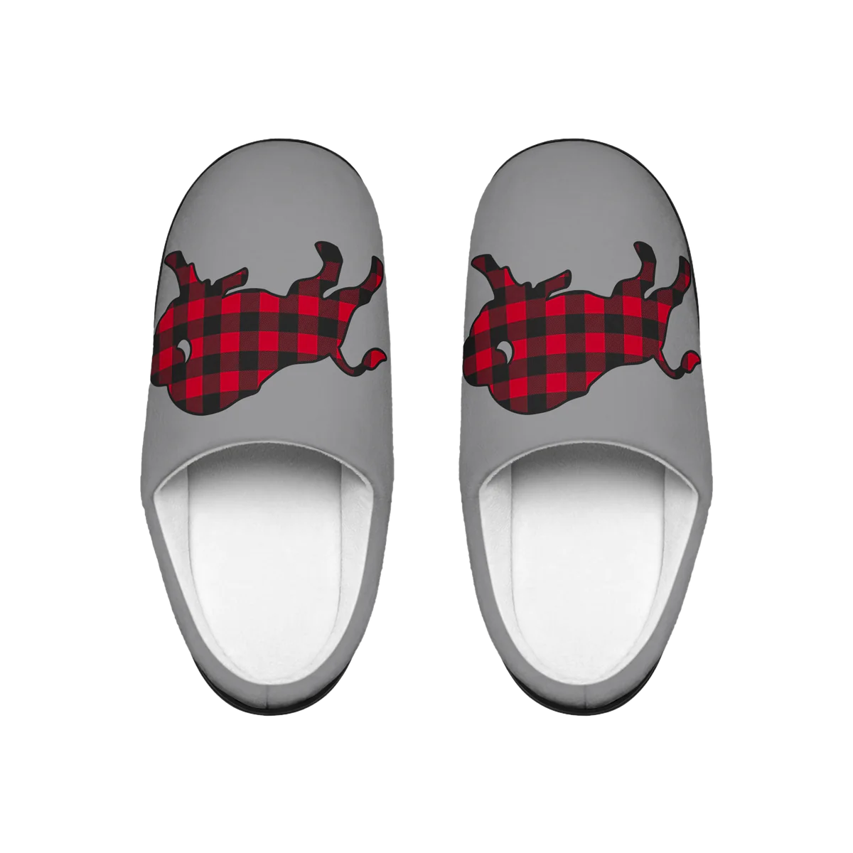 "Buffalo Plaid" Gray Women's Slippers