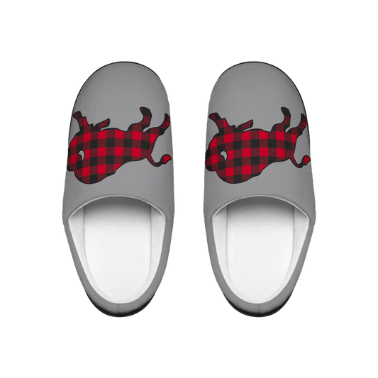 "Buffalo Plaid" Gray Women's Slippers