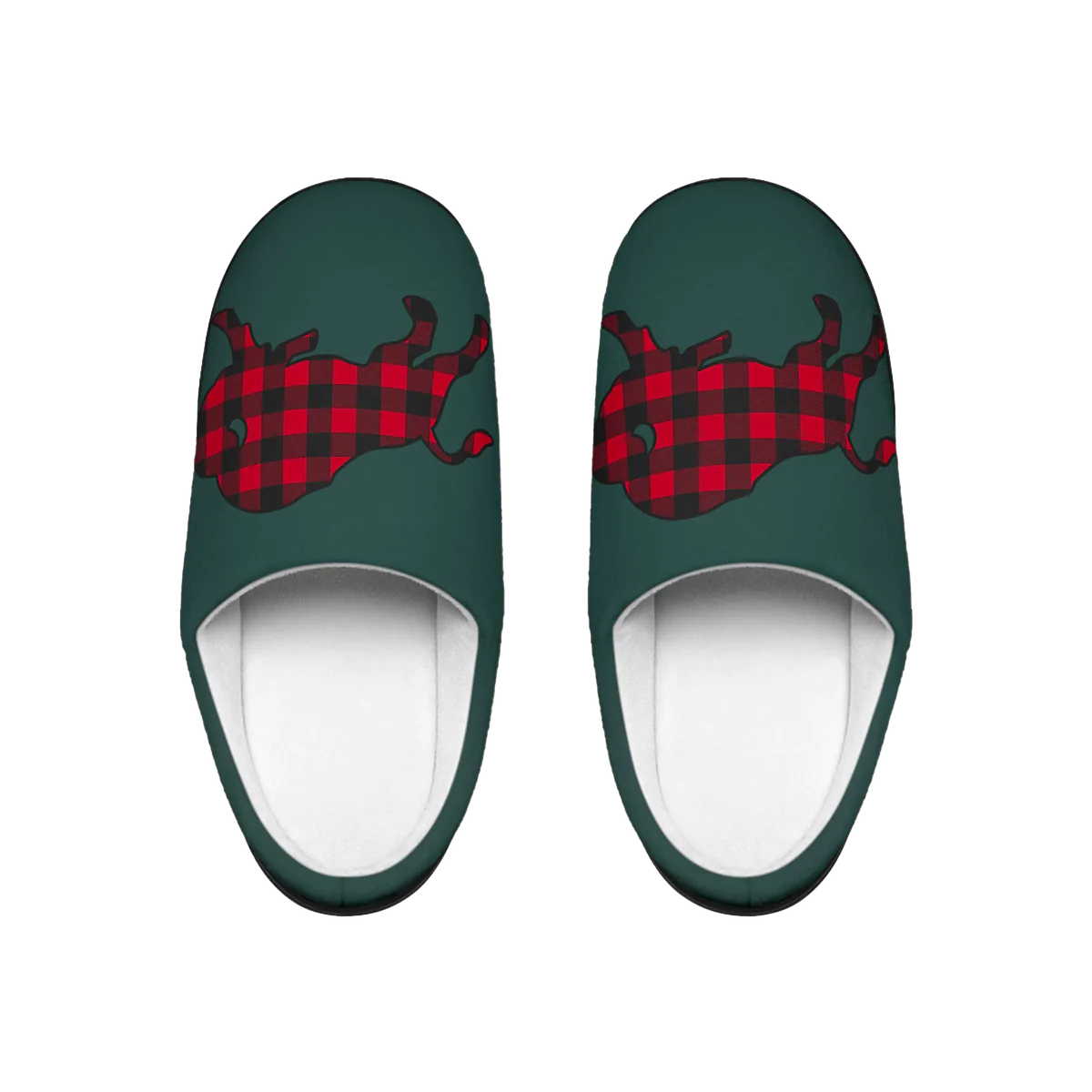 "Buffalo Plaid" Green Women's Slippers