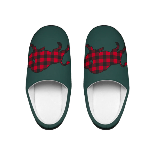 "Buffalo Plaid" Green Women's Slippers