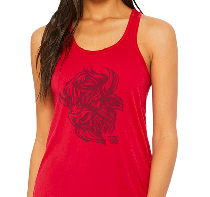 Racerback Tank Top, Red Frost (50% polyester, 25% cotton, 25% rayon)