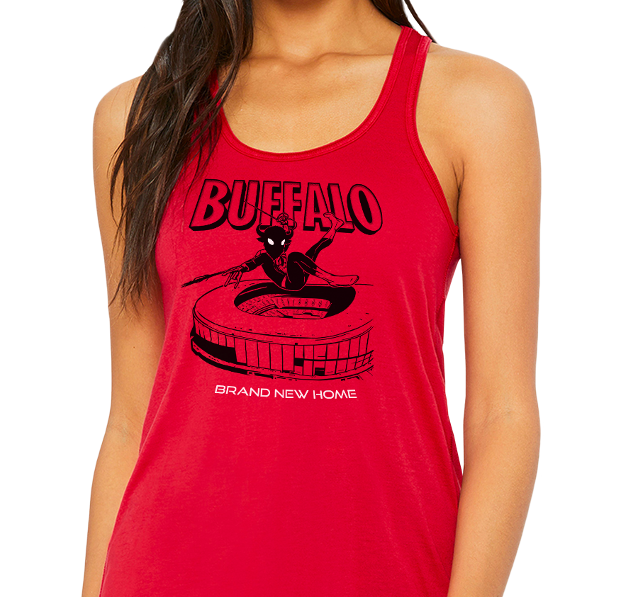 Racerback Tank Top, Red Frost (50% polyester, 25% cotton, 25% rayon)