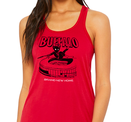 Racerback Tank Top, Red Frost (50% polyester, 25% cotton, 25% rayon)