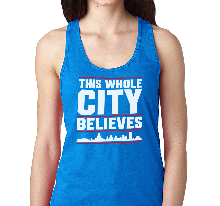 Racerback Tank Top, Royal Frost (50% polyester, 25% cotton, 25% rayon)