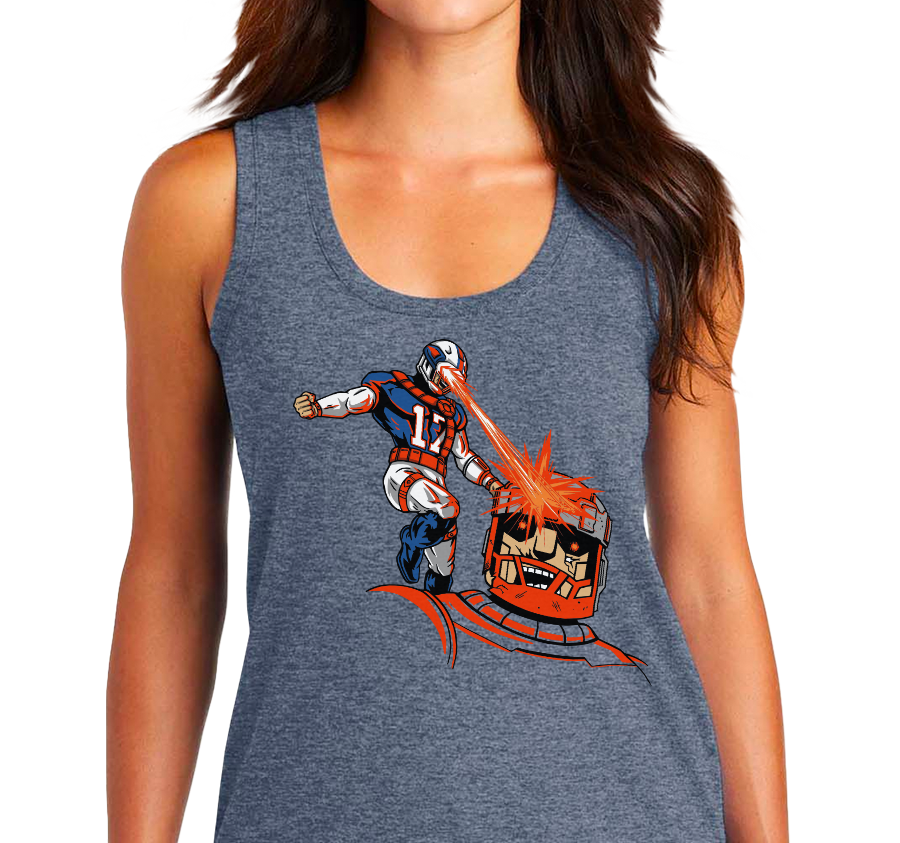 Racerback Tank Top, Navy Frost (50% polyester, 25% cotton, 25% rayon)