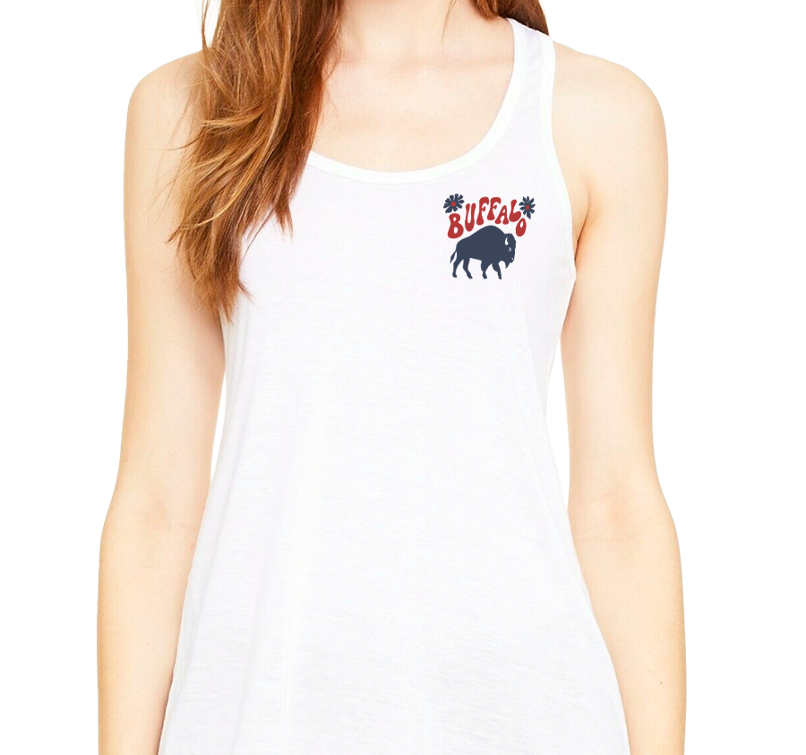 Racerback Tank Top, White Frost (50% polyester, 25% cotton, 25% rayon)