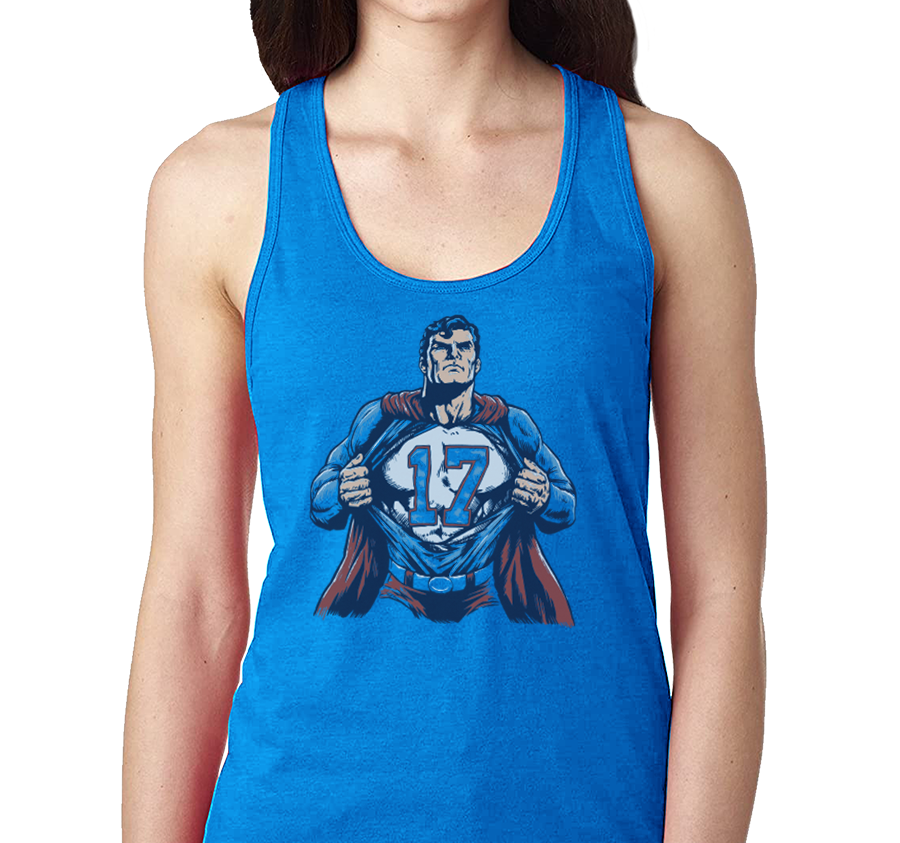 Racerback Tank Top, Royal Frost (50% polyester, 25% cotton, 25% rayon)