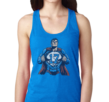 Racerback Tank Top, Royal Frost (50% polyester, 25% cotton, 25% rayon)