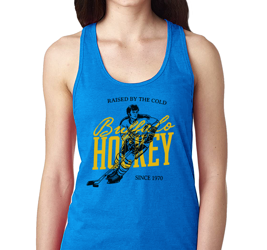 Racerback Tank Top, Royal Frost (50% polyester, 25% cotton, 25% rayon)