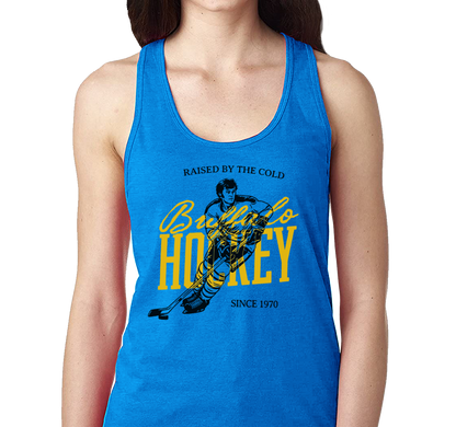 Racerback Tank Top, Royal Frost (50% polyester, 25% cotton, 25% rayon)