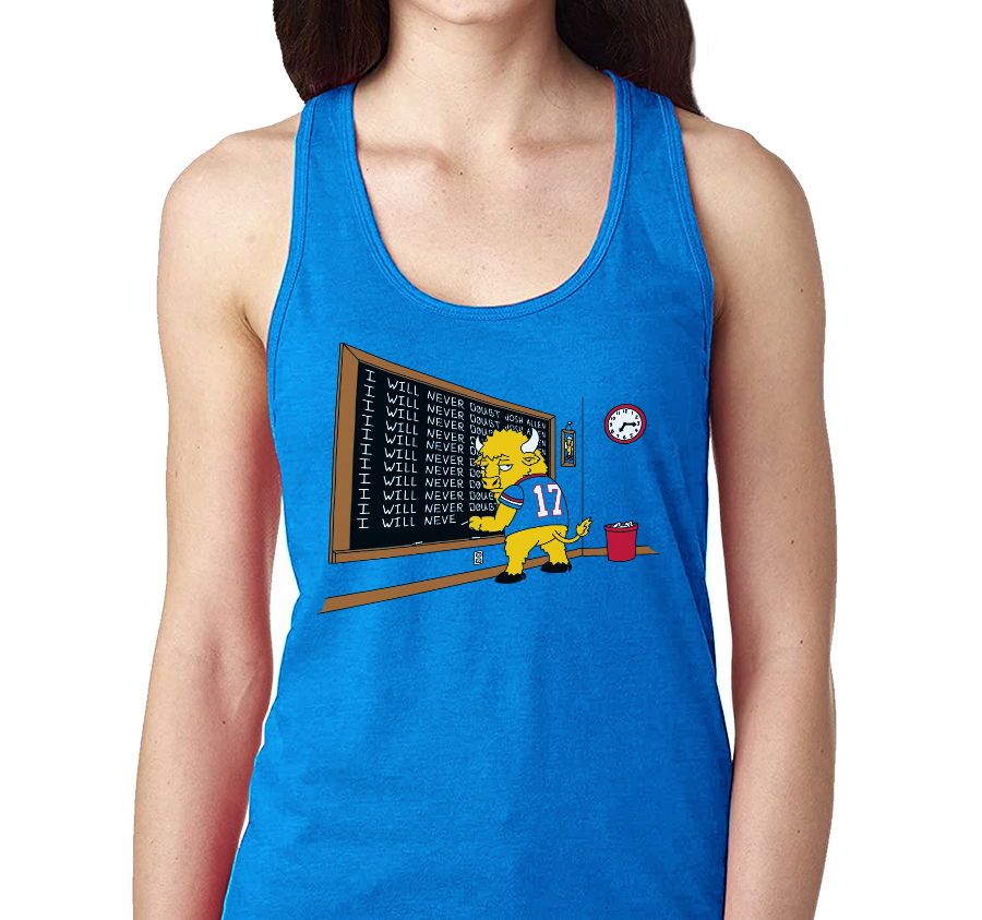 Racerback Tank Top, Royal Frost (50% polyester, 25% cotton, 25% rayon)