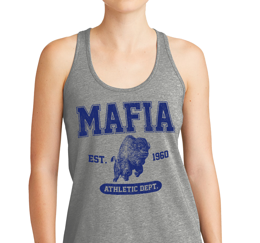 Racerback Tank Top, Gray Frost (50% polyester, 25% cotton, 25% rayon)