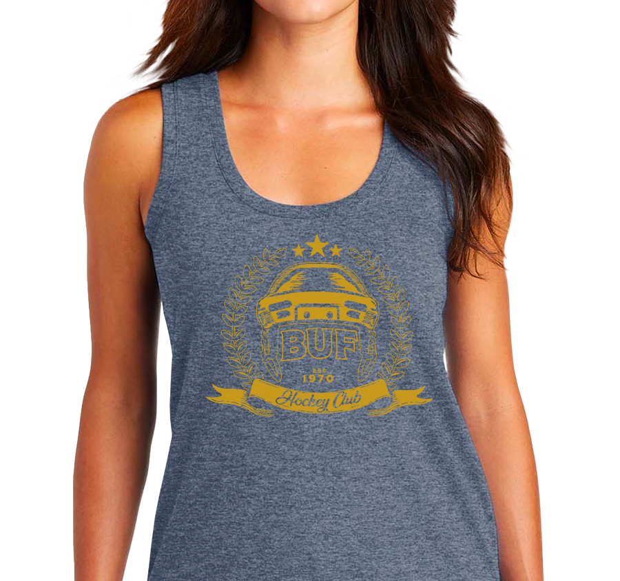 Racerback Tank Top, Navy Frost (50% polyester, 25% cotton, 25% rayon)