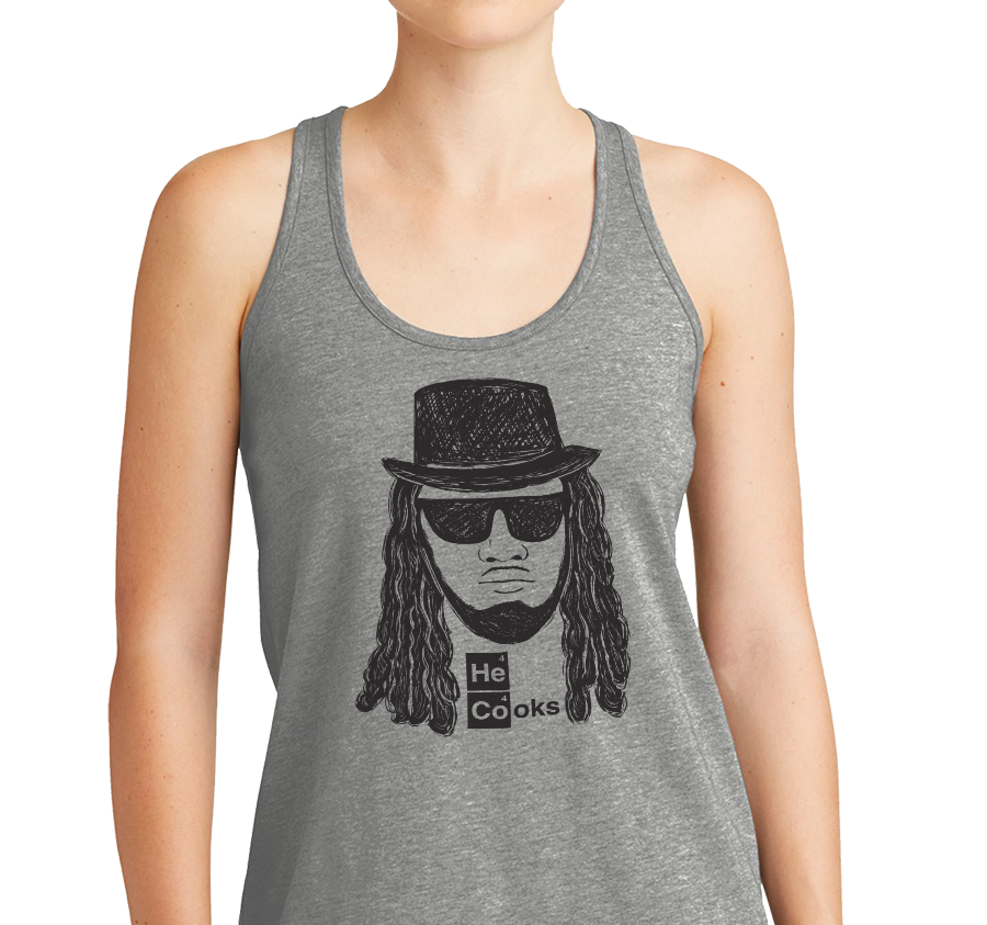 Ladies Racerback Tank, Gray Frost (50% polyester, 25% cotton, 25% rayon)