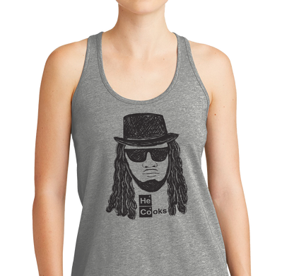 Ladies Racerback Tank, Gray Frost (50% polyester, 25% cotton, 25% rayon)