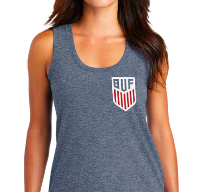 Racerback Tank Top, Navy Frost (50% polyester, 25% cotton, 25% rayon)