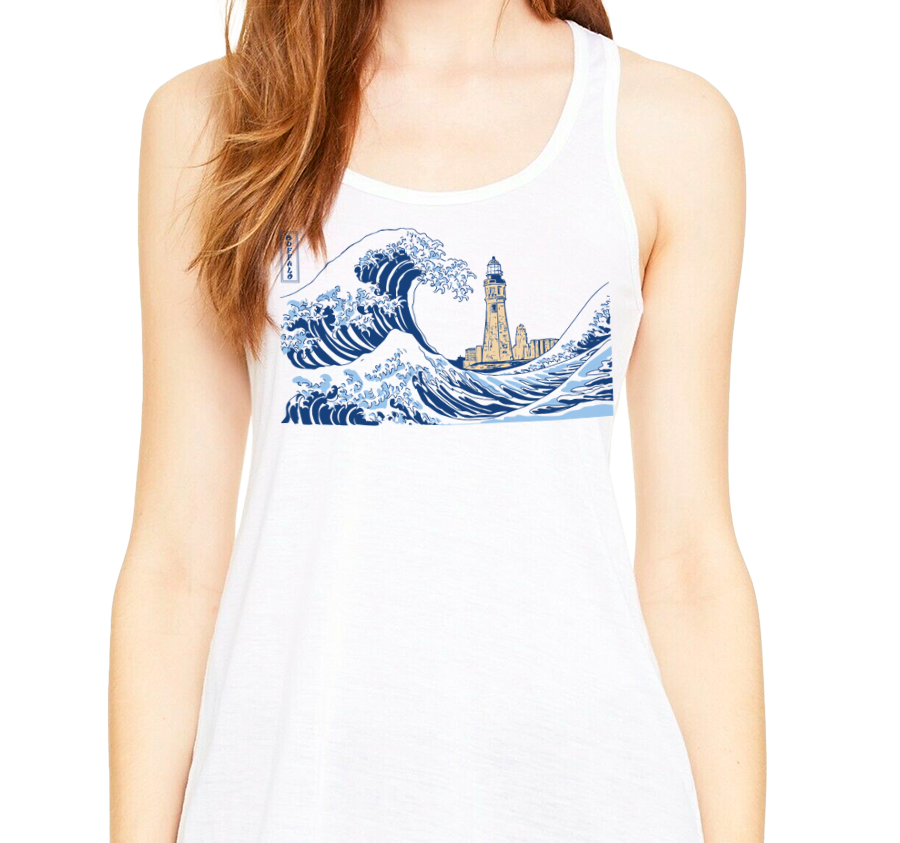 Racerback Tank Top, White Frost (50% polyester, 25% cotton, 25% rayon)