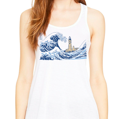 Racerback Tank Top, White Frost (50% polyester, 25% cotton, 25% rayon)