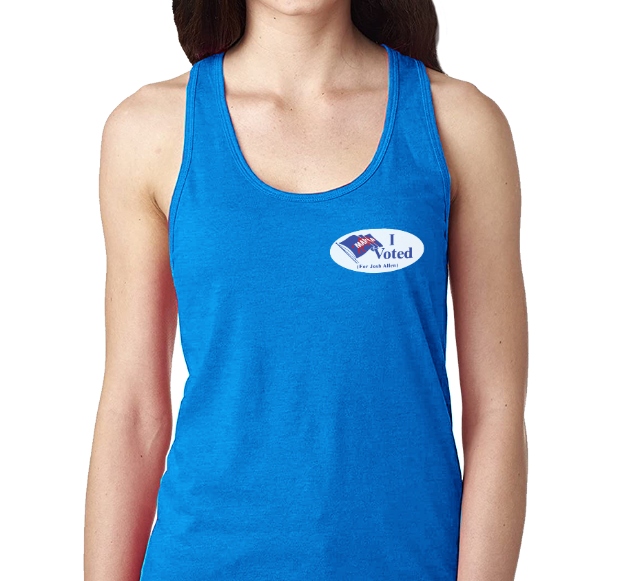 Racerback Tank Top, Royal Frost (50% polyester, 25% cotton, 25% rayon)