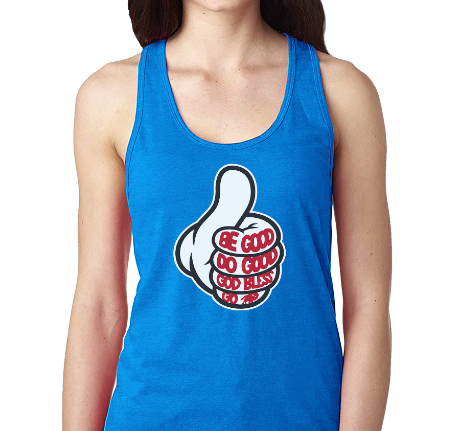 Racerback Tank Top, Royal Frost (50% polyester, 25% cotton, 25% rayon)