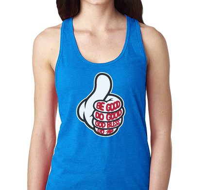 Racerback Tank Top, Royal Frost (50% polyester, 25% cotton, 25% rayon)