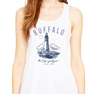 Racerback Tank Top, White Frost (50% polyester, 25% cotton, 25% rayon)