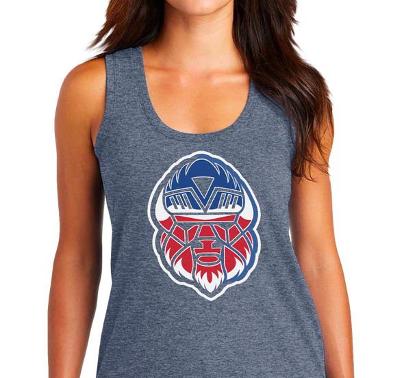 Racerback Tank Top, Navy Frost (50% polyester, 25% cotton, 25% rayon)