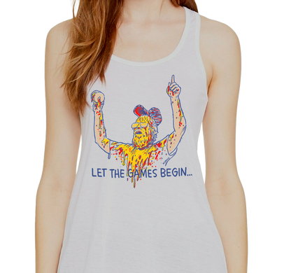 Racerback Tank Top, White Frost (50% polyester, 25% cotton, 25% rayon)