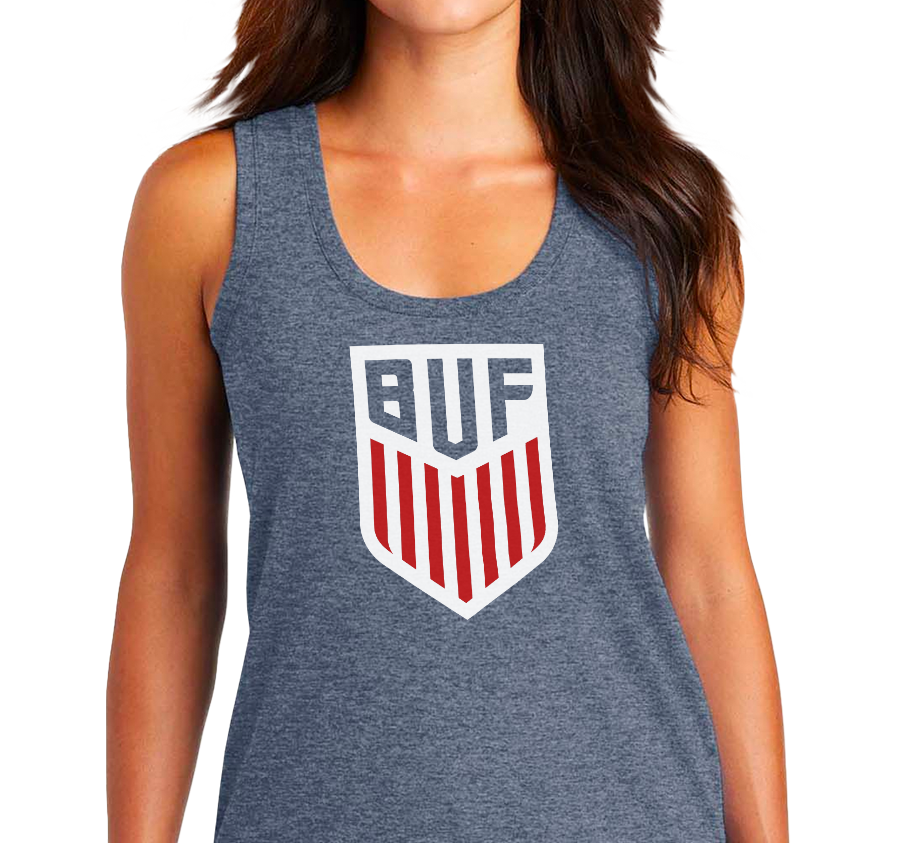Racerback Tank Top, Navy Frost (50% polyester, 25% cotton, 25% rayon)