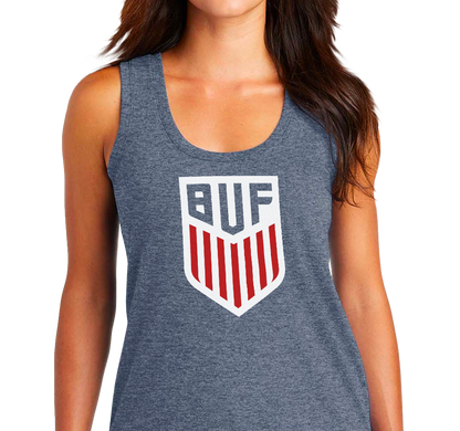Racerback Tank Top, Navy Frost (50% polyester, 25% cotton, 25% rayon)