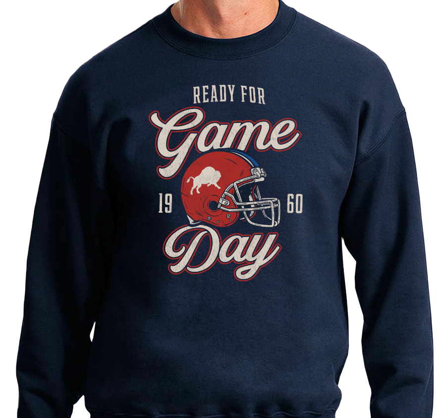 Crewneck Sweatshirt, Heather Navy (50% cotton, 50% polyester)
