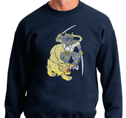 Crewneck Sweatshirt, Heather Navy (50% cotton, 50% polyester)