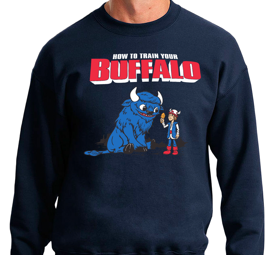 Crewneck Sweatshirt, Heather Navy (50% cotton, 50% polyester)