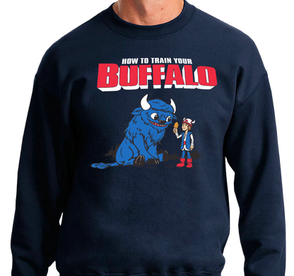 Crewneck Sweatshirt, Heather Navy (50% cotton, 50% polyester)