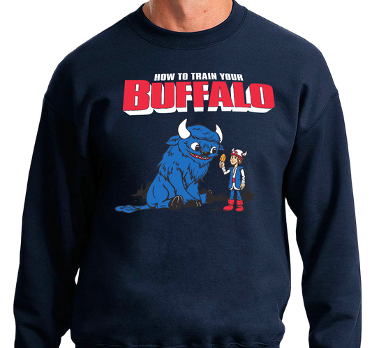 Crewneck Sweatshirt, Heather Navy (50% cotton, 50% polyester)