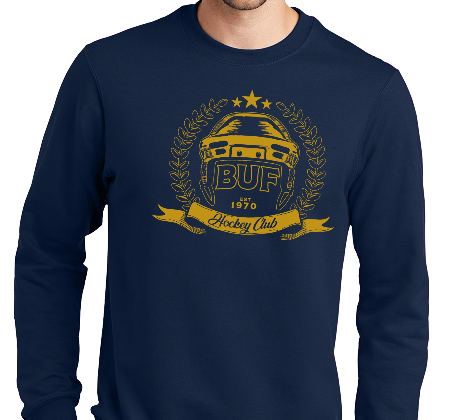 Crewneck Sweatshirt, Navy (50% cotton, 50% polyester)