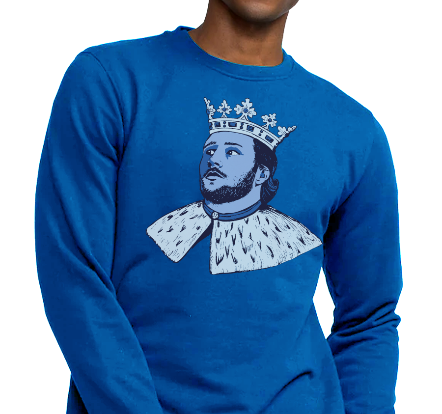 Crewneck Sweatshirt, Royal (50% cotton, 50% polyester)