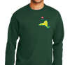Crewneck Sweatshirt, Green, Pocket Size Print (50% cotton, 50% polyester)