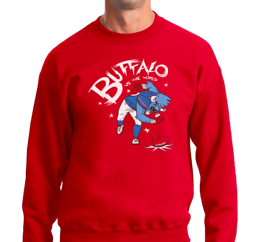 Crewneck Sweatshirt, Red (50% cotton, 50% polyester)