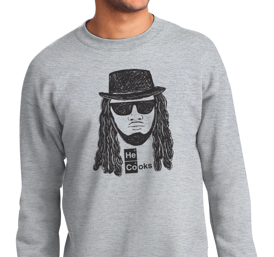 Crewneck Sweatshirt, Ash (50% cotton, 50% polyester)