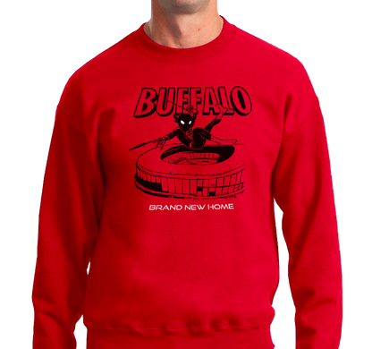 Crewneck Sweatshirt, Red (50% cotton, 50% polyester)
