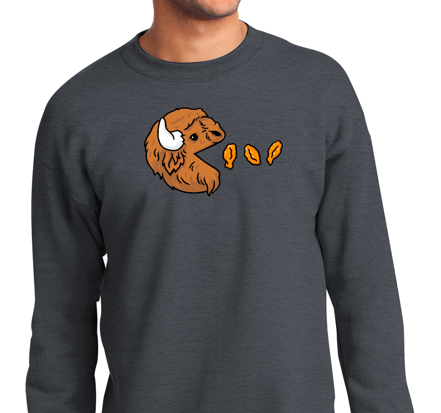 Crewneck Sweatshirt, Black Heather (50% cotton, 50% polyester)