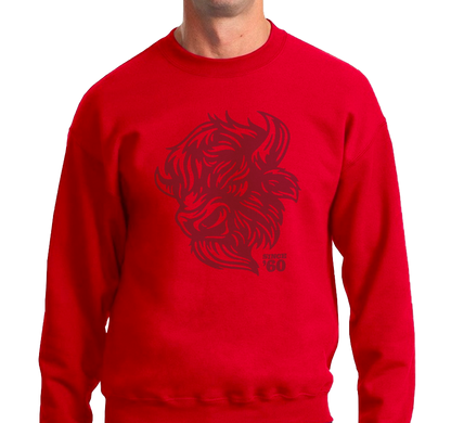 Crewneck Sweatshirt, Red (50% cotton, 50% polyester)