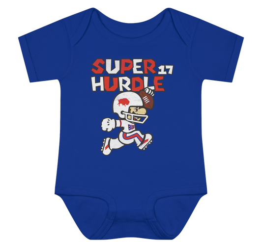 "Super Hurdle 17" Baby Onesie