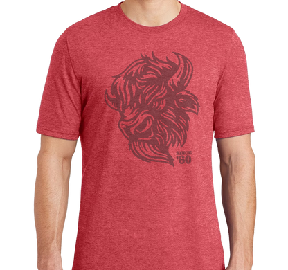 Tri-Blend T-Shirt, Red Frost (50% polyester, 25% cotton, 25% rayon)