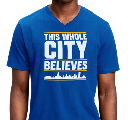 Unisex V-Neck, Royal (100% cotton)