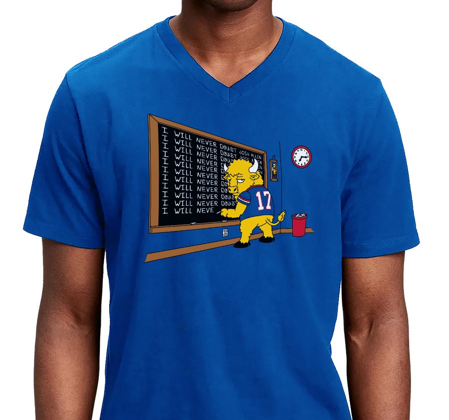 Unisex V-Neck, Royal (100% cotton)