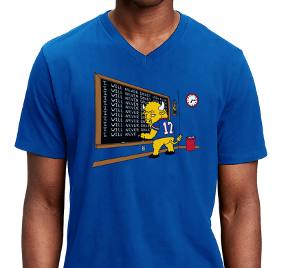 Unisex V-Neck, Royal (100% cotton)