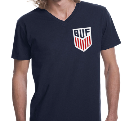 Unisex V-Neck, Navy (100% cotton)