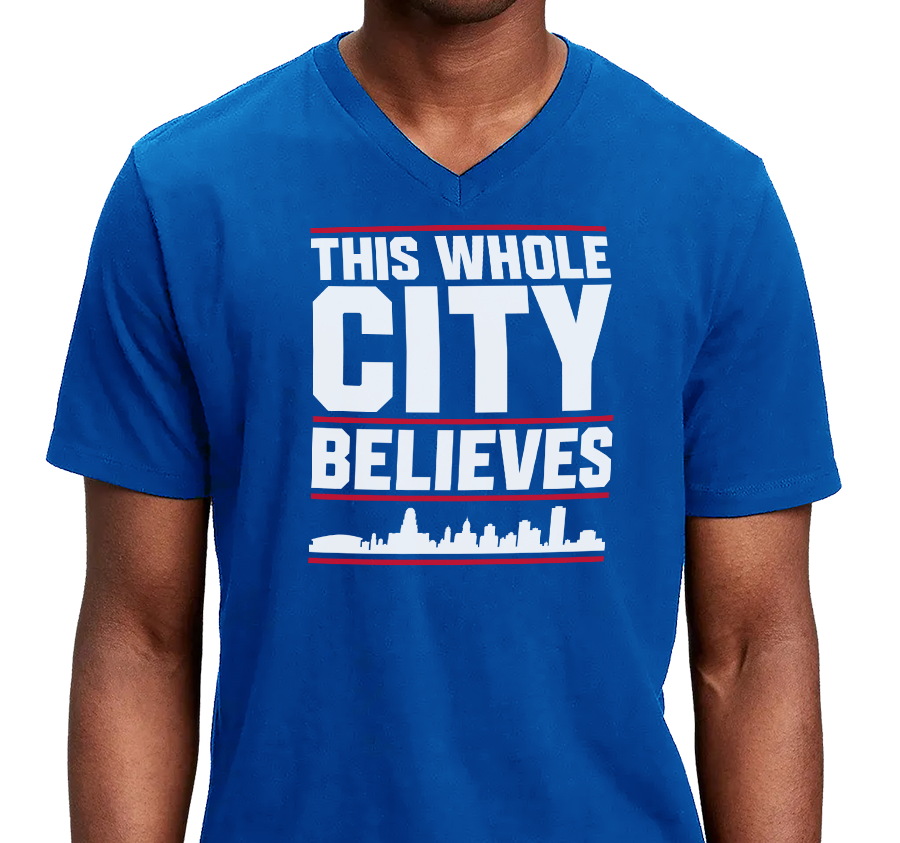 Unisex V-Neck, Royal (100% cotton)